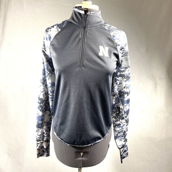 Colosseum Athletics Tops - Colosseum Nebraska Cornhuskers 1/4 Zip Pullover Women's Size Small Gray  Camo